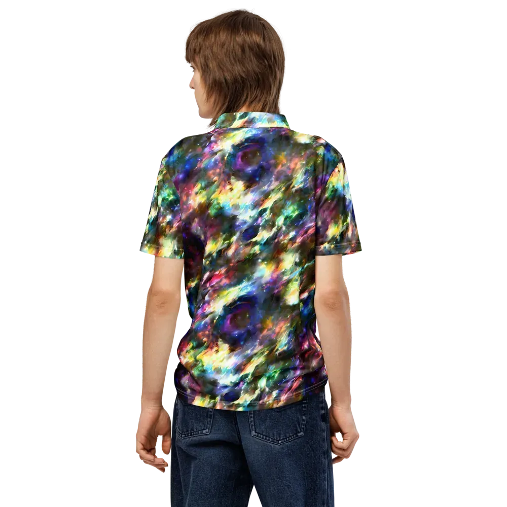 Emilia's Nebula on Men's Slim Fit Polo Shirt — Back