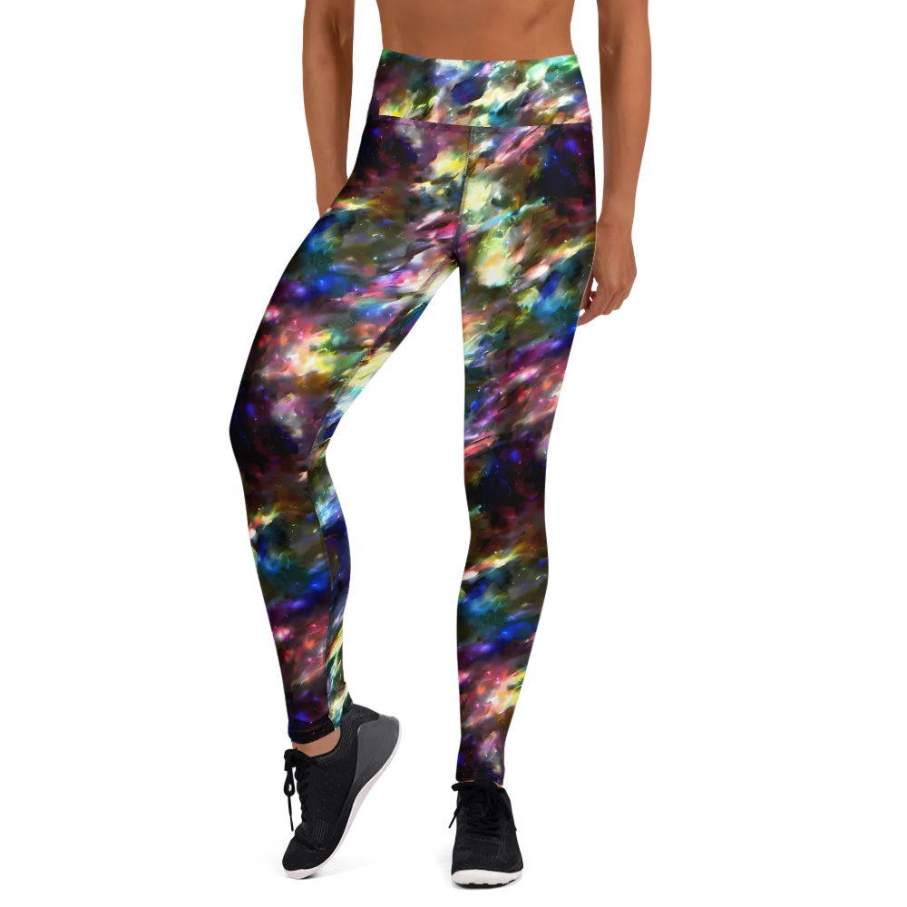 Emilia's Nebula on Yoga Leggings — Front