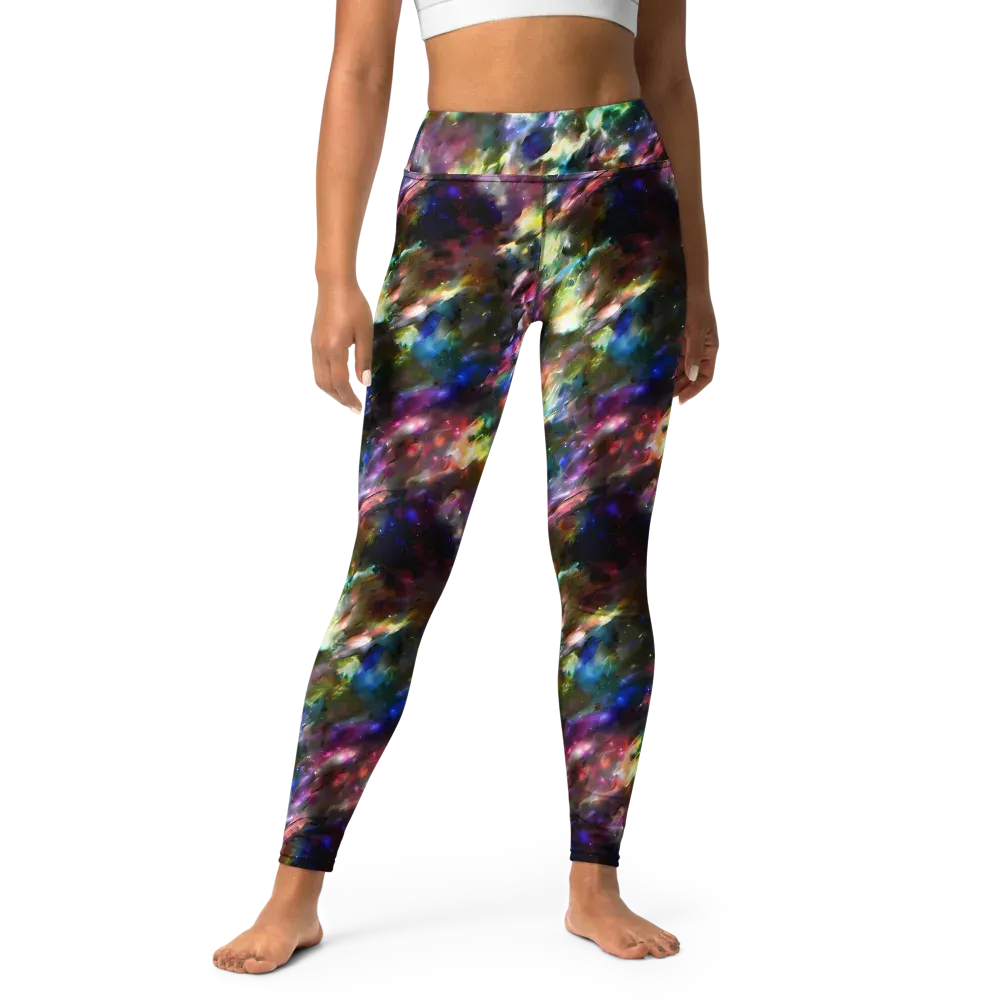 Emilia's Nebula on Yoga Leggings — Front
