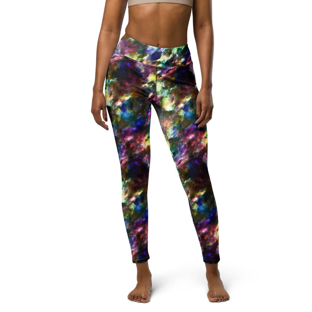 Emilia's Nebula on Yoga Leggings — Front