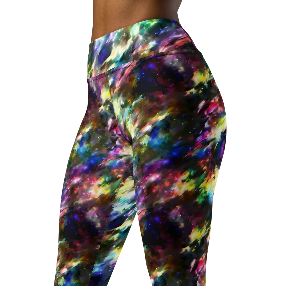 Emilia's Nebula on Yoga Leggings — Left Front