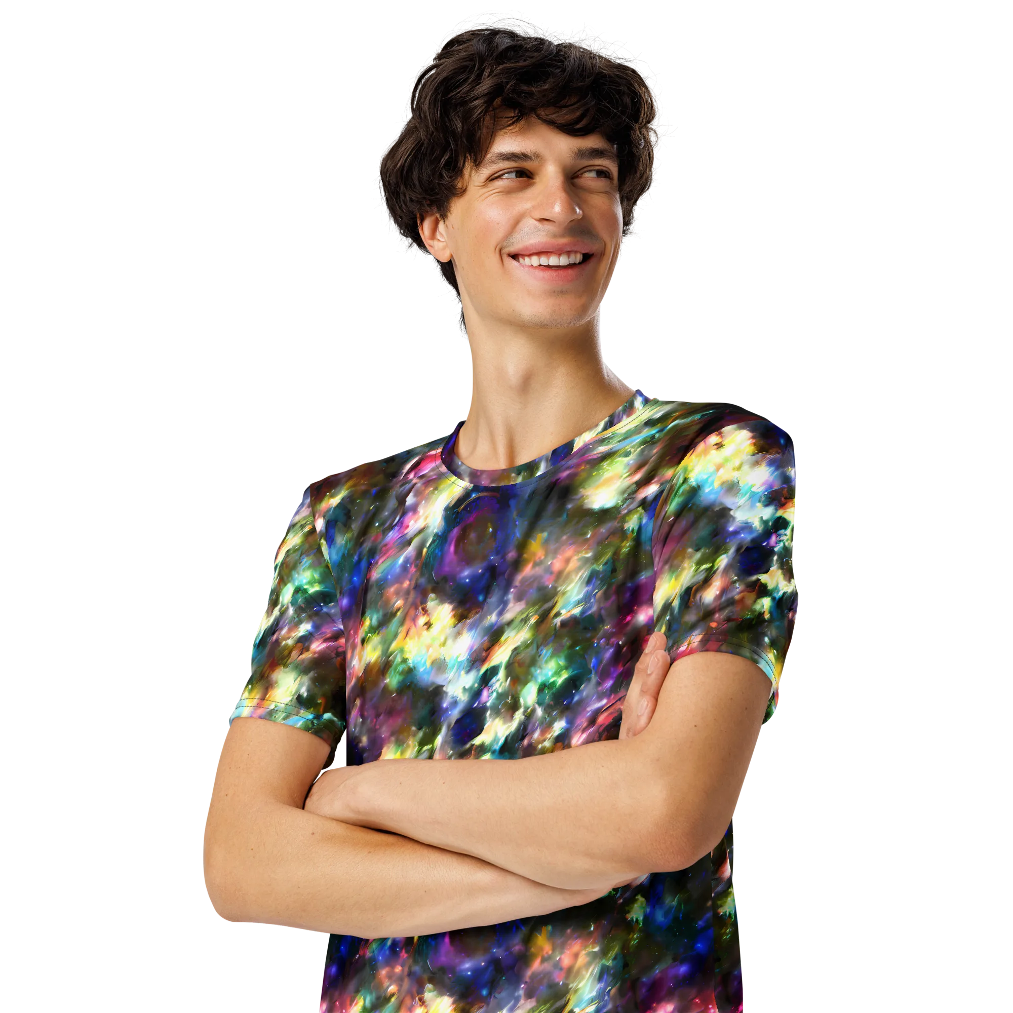 Emilia's Nebula on Men's Crew Neck T-Shirt — Left Front