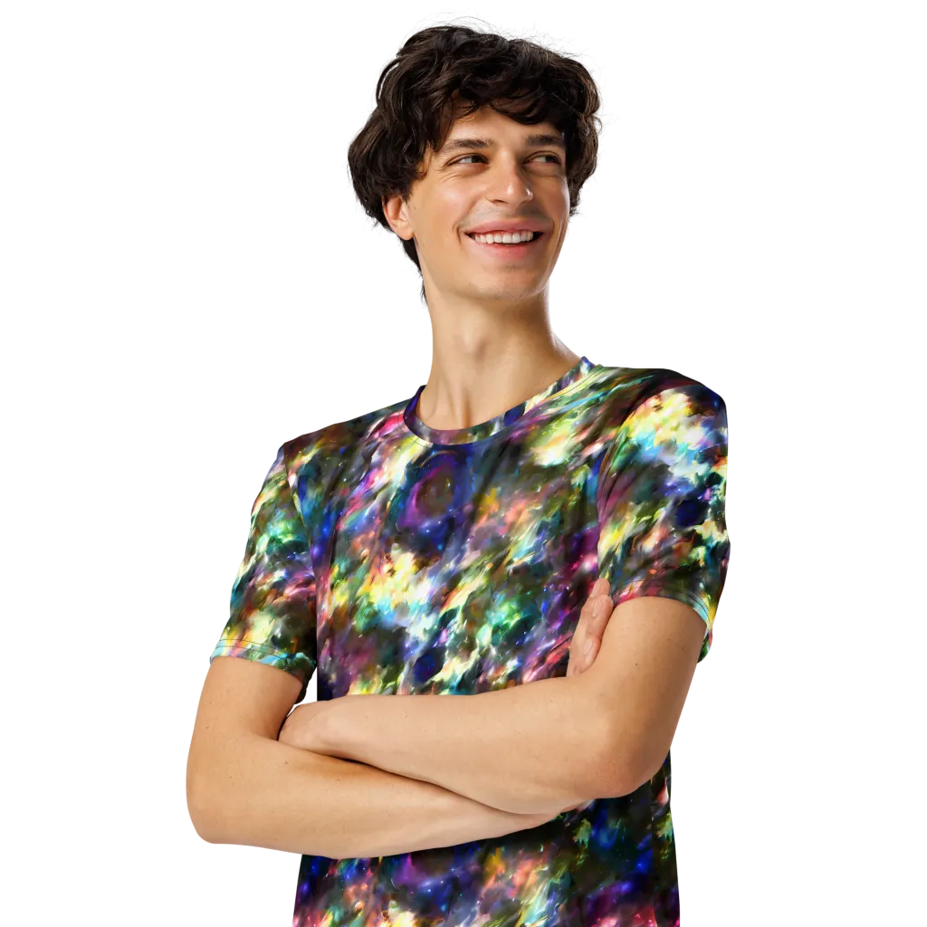 Emilia's Nebula on Men's Crew Neck T-Shirt — Left Front