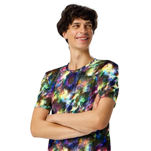 Emilia's Nebula on a Men's Crew Neck T-Shirt