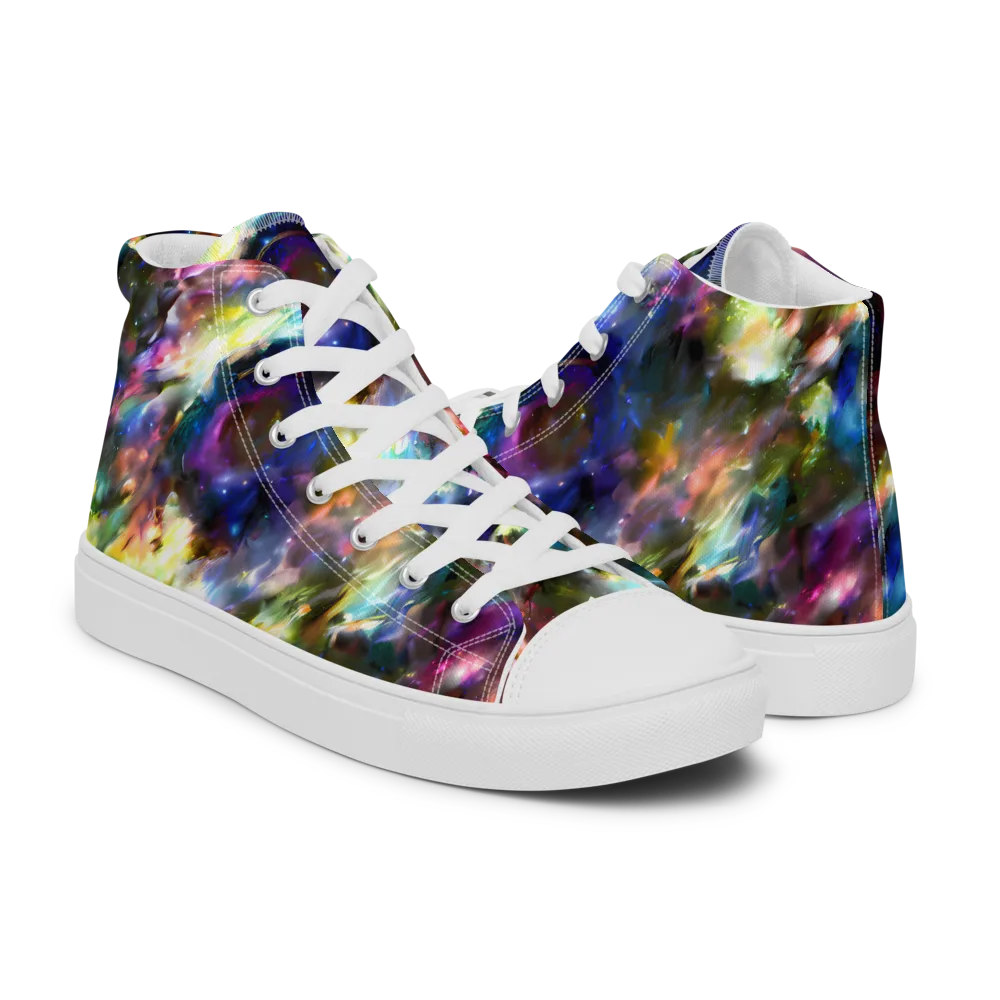 Emilia's Nebula on Men's High Top Canvas Shoes — Right