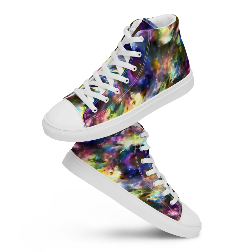 Emilia's Nebula on Men's High Top Canvas Shoes — Front