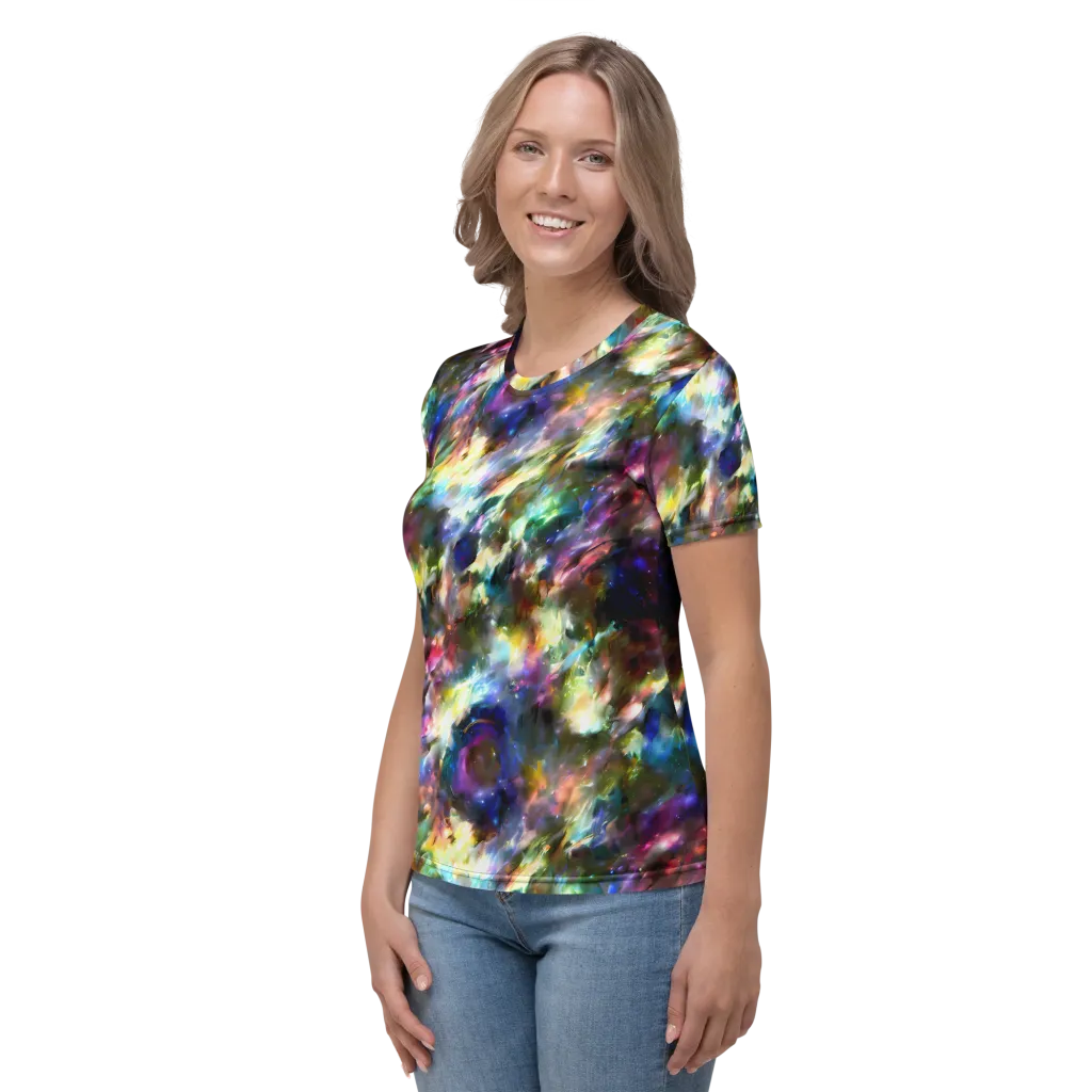 Emilia's Nebula on Women's Crew Neck T-Shirt — Left