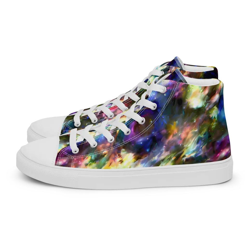 Emilia's Nebula on Women's High Top Canvas Shoes — Left