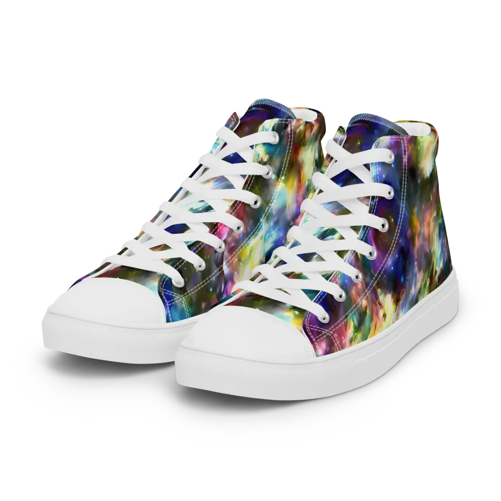 Emilia's Nebula on Women's High Top Canvas Shoes — Left Front
