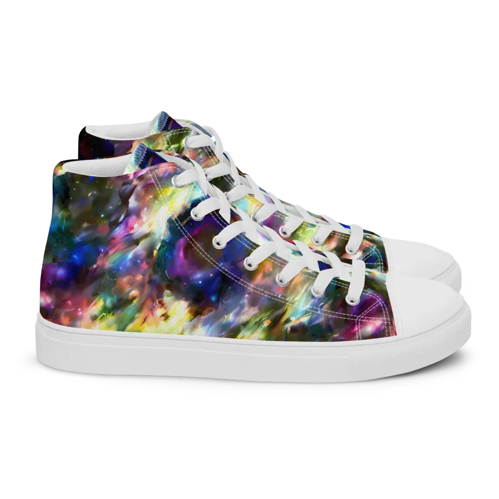 Emilia's Nebula on Women's High Top Canvas Shoes — Right