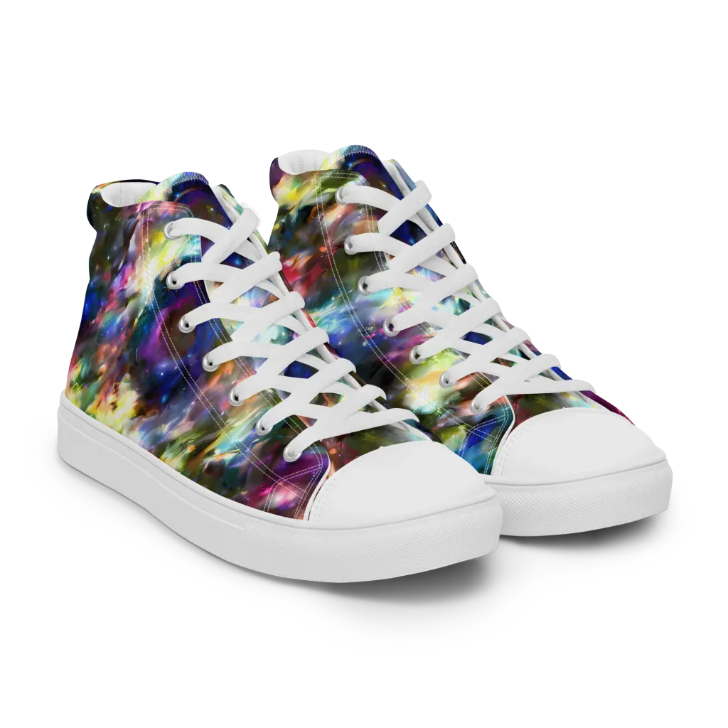 Emilia's Nebula on Women's High Top Canvas Shoes — Right Front
