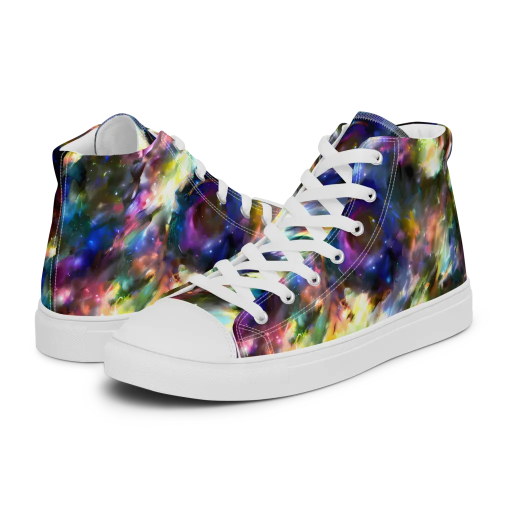 Emilia's Nebula on Women's High Top Canvas Shoes — Left
