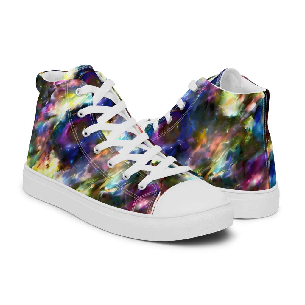 Emilia's Nebula on Women's High Top Canvas Shoes — Right