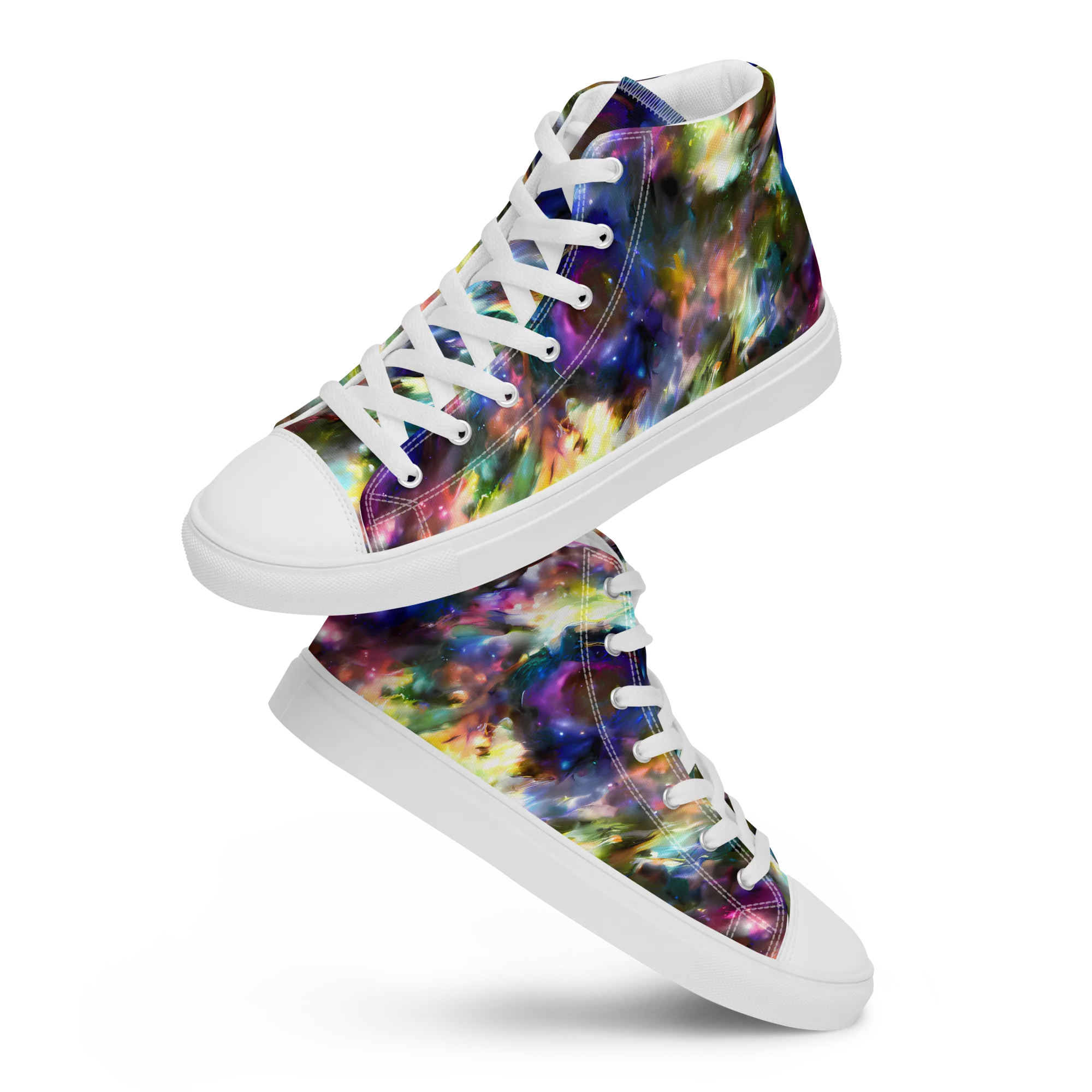 Emilia's Nebula on Women's High Top Canvas Shoes — Front