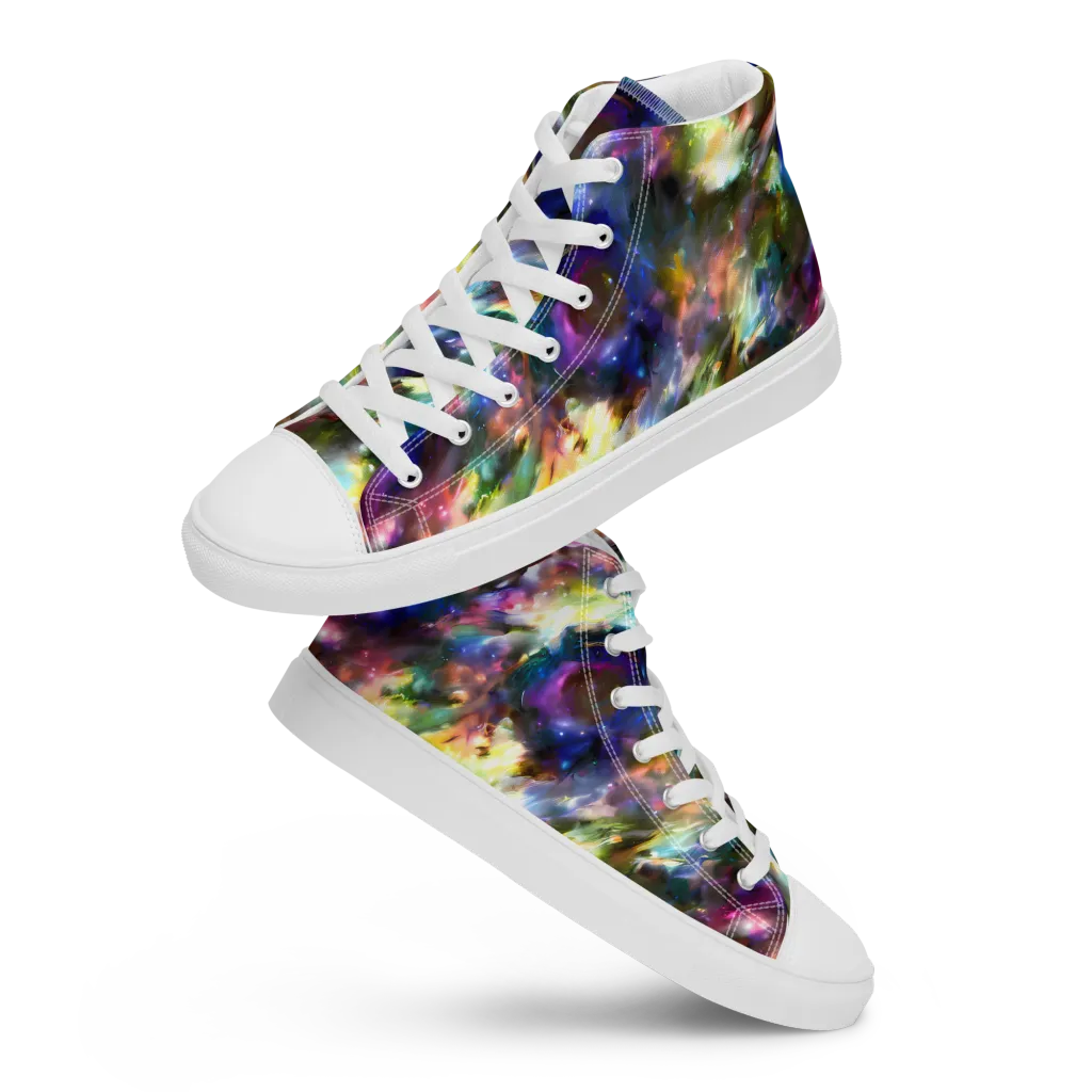 Emilia's Nebula on Women's High Top Canvas Shoes — Front