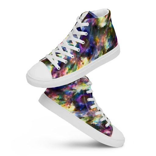 Emilia's Nebula on a Women's High Top Canvas Shoes