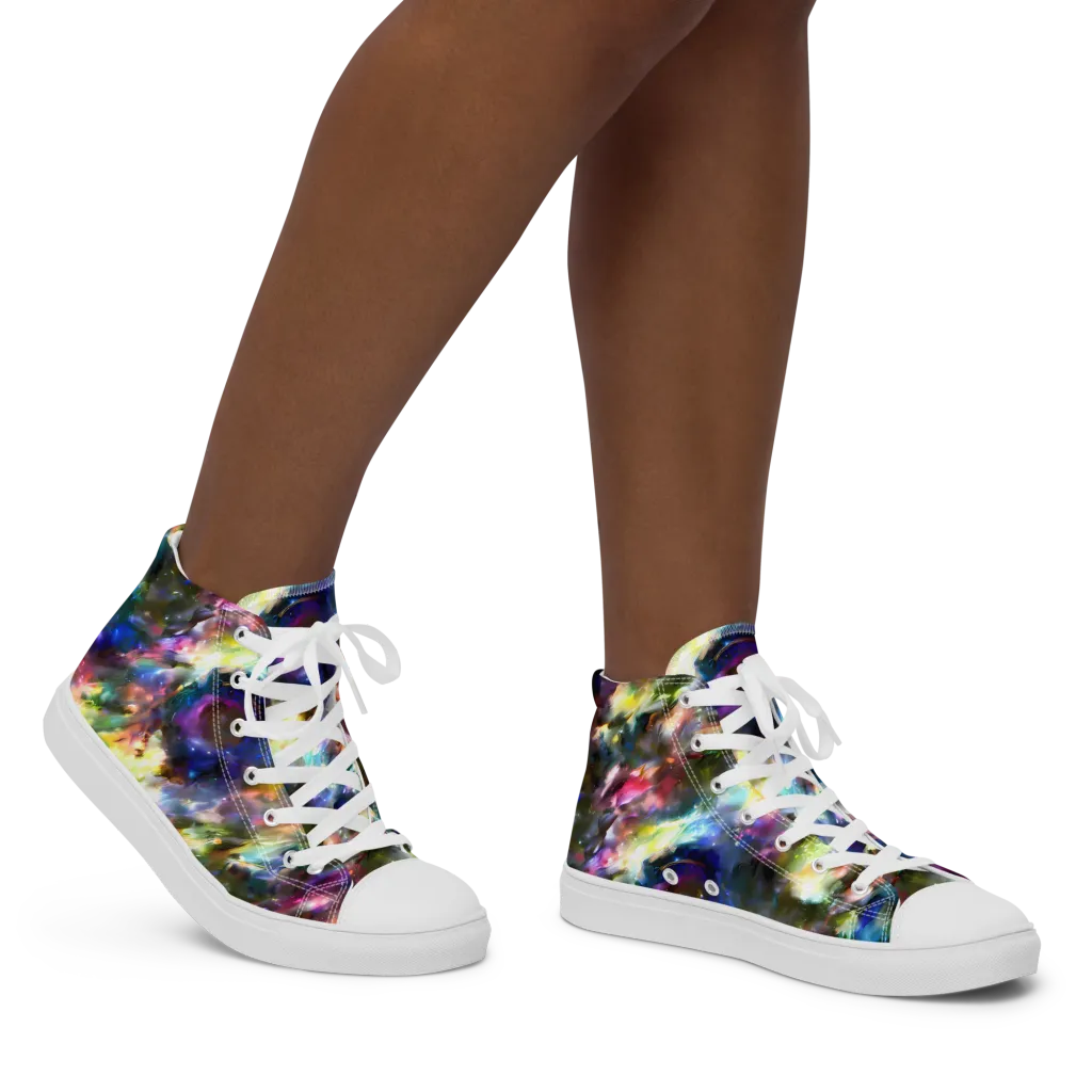 Emilia's Nebula on Women's High Top Canvas Shoes — Right