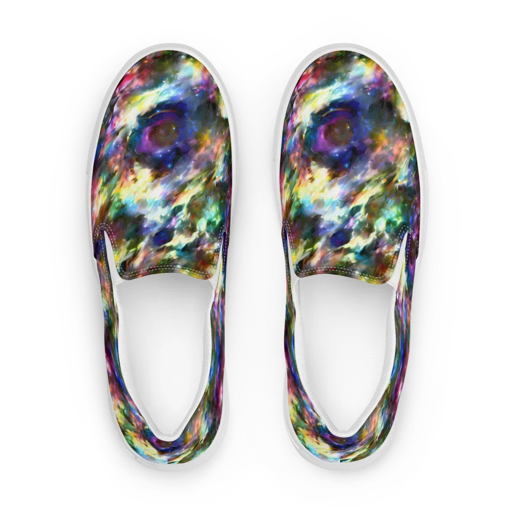 Emilia's Nebula on Men's Slip-On Canvas Shoes — Front