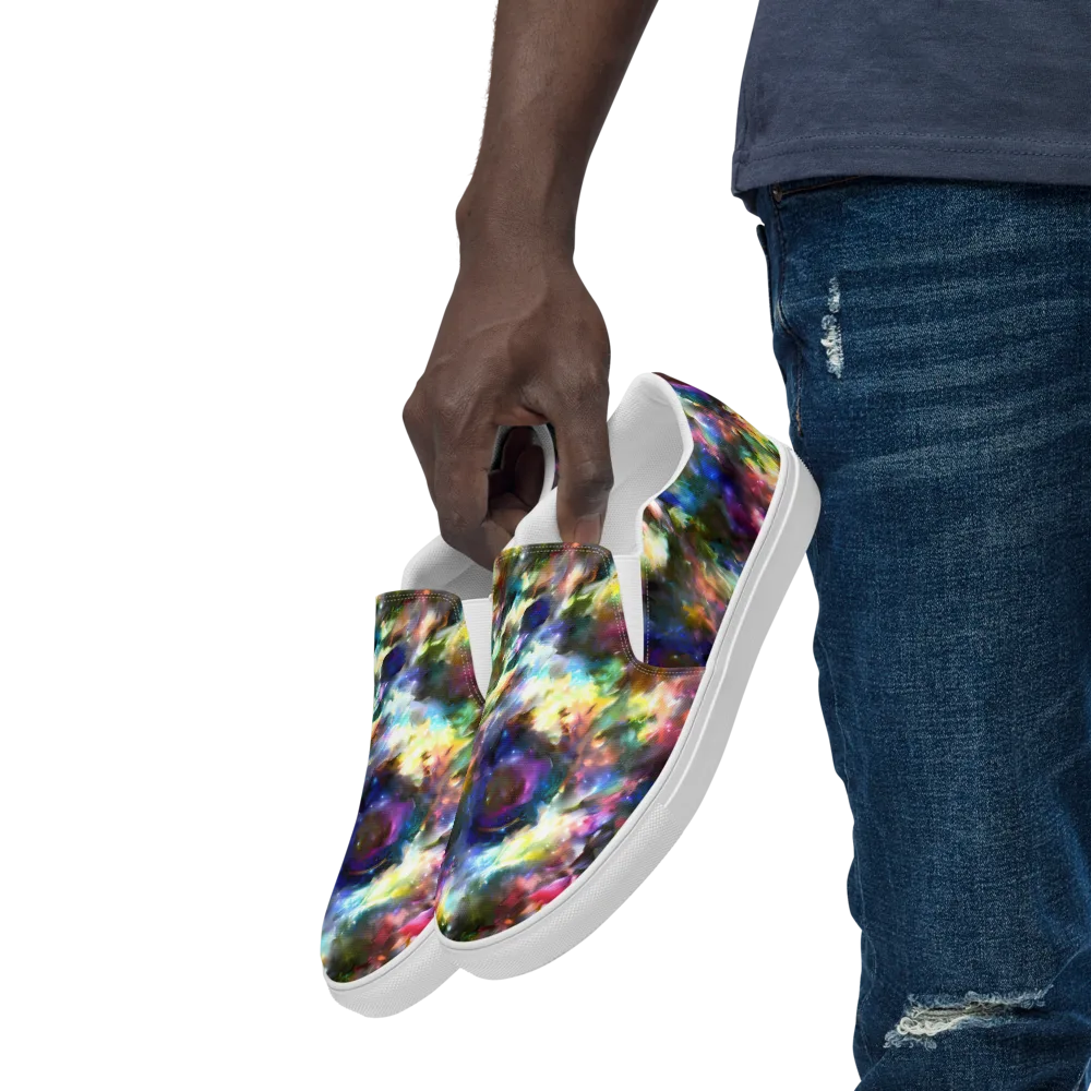 Emilia's Nebula on Men's Slip-On Canvas Shoes — Left Front
