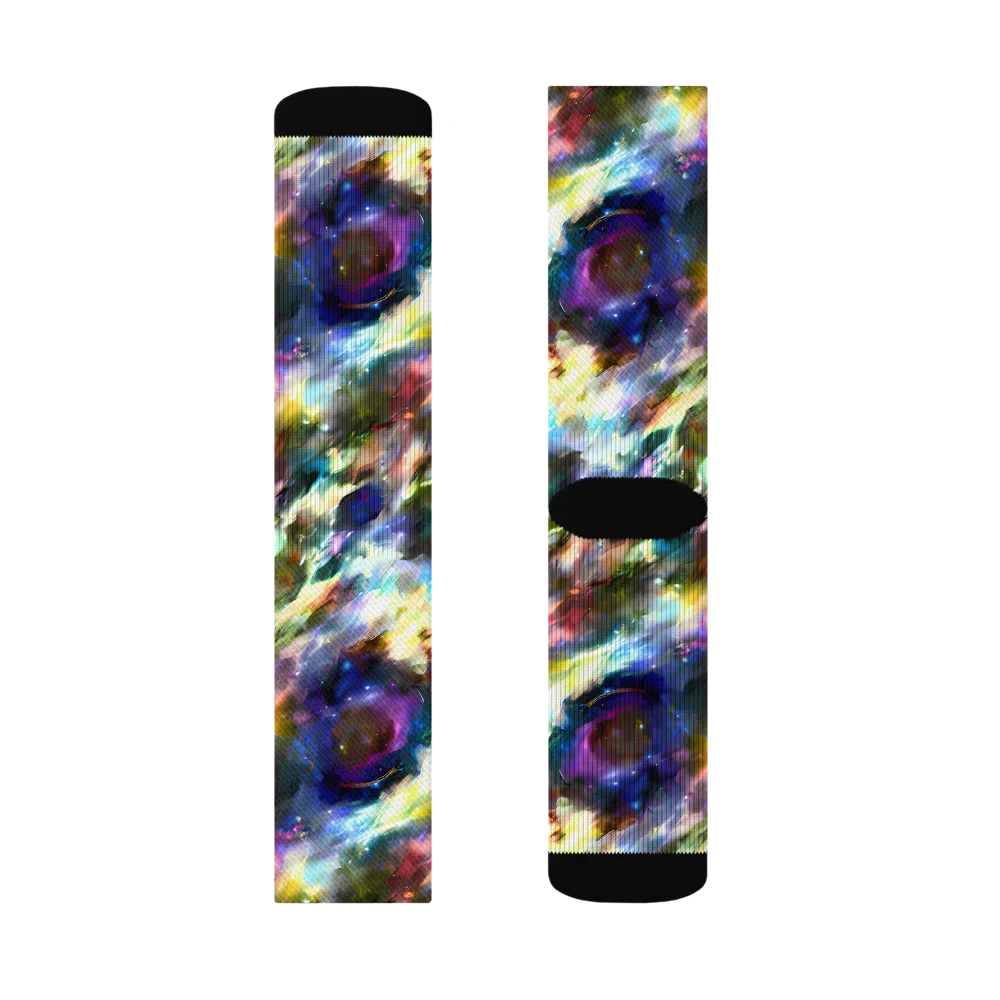 Emilia's Nebula on Socks — Left Sock