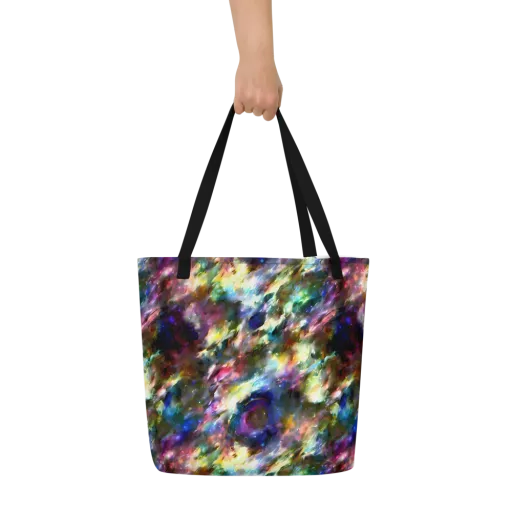 Emilia's Nebula on a Large Tote Bag W/ Pocket