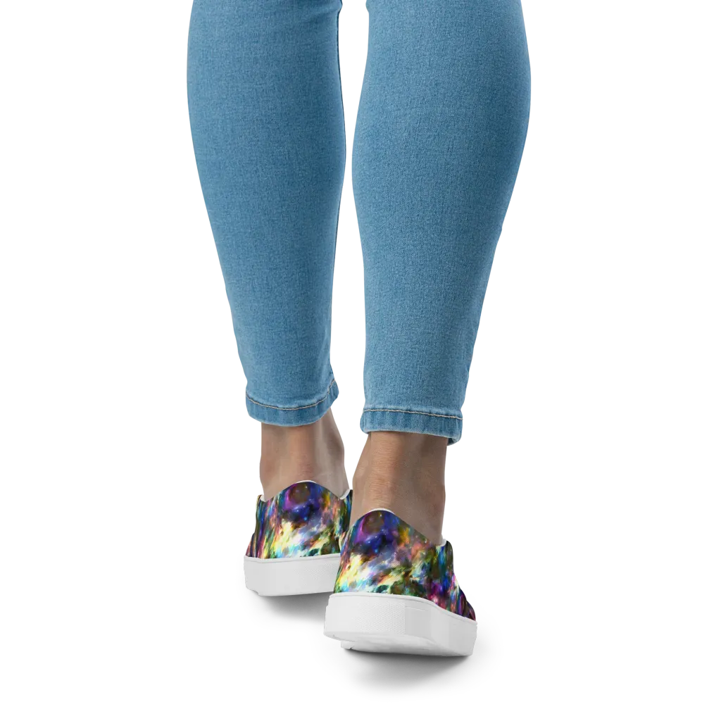 Emilia's Nebula on Women's Slip-On Canvas Shoes — Back