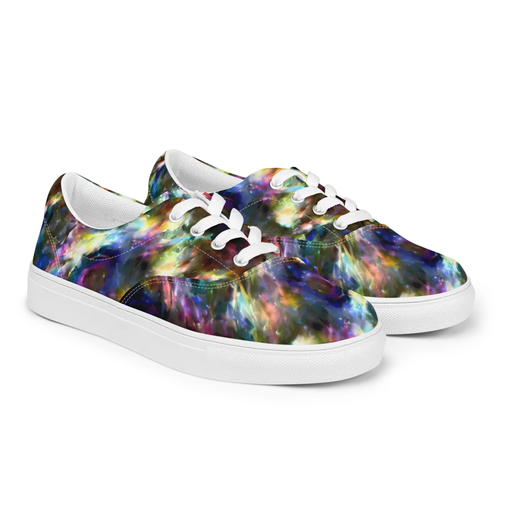 Emilia's Nebula on Men's Lace-Up Canvas Shoes — Right Front