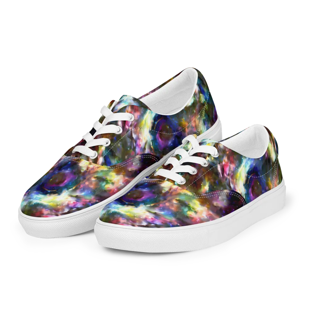 Emilia's Nebula on Men's Lace-Up Canvas Shoes — Left Front