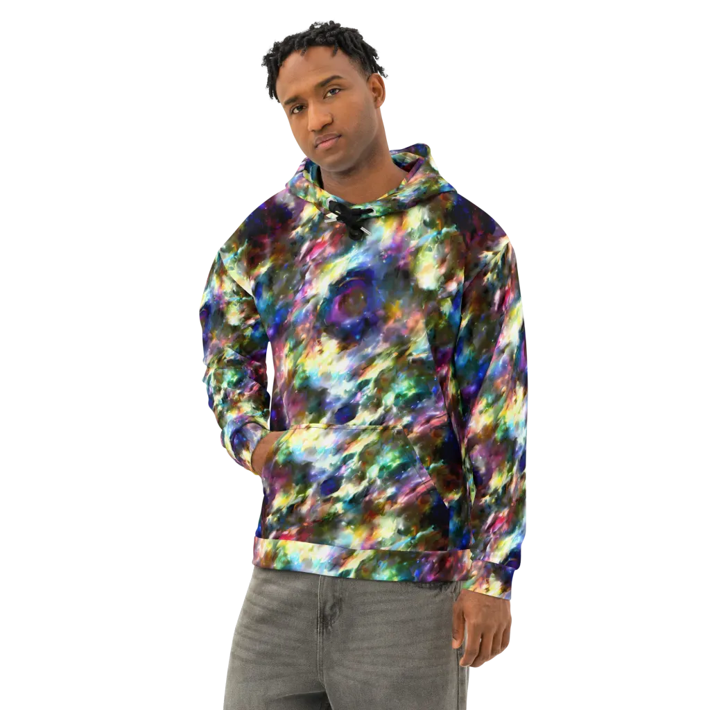 Emilia's Nebula on Cotton Hoodie — Left Front