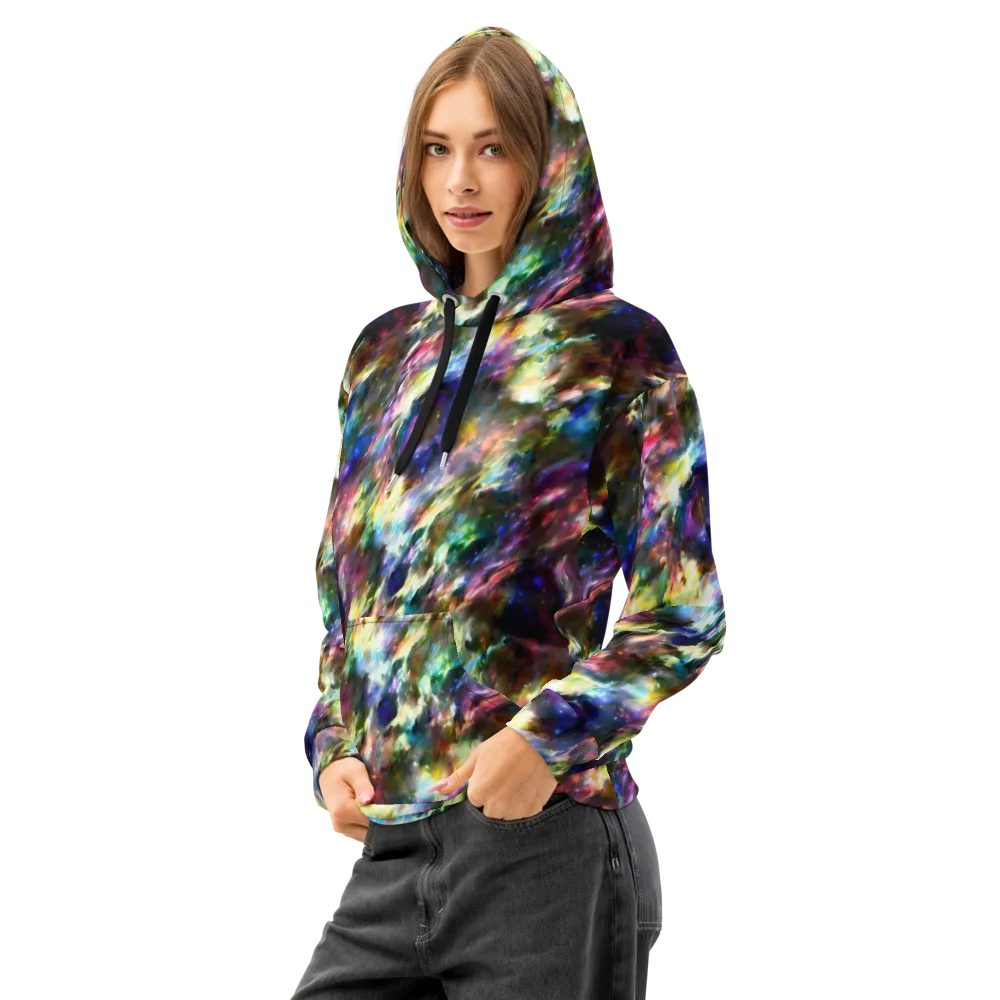 Emilia's Nebula on Cotton Hoodie — Left Front
