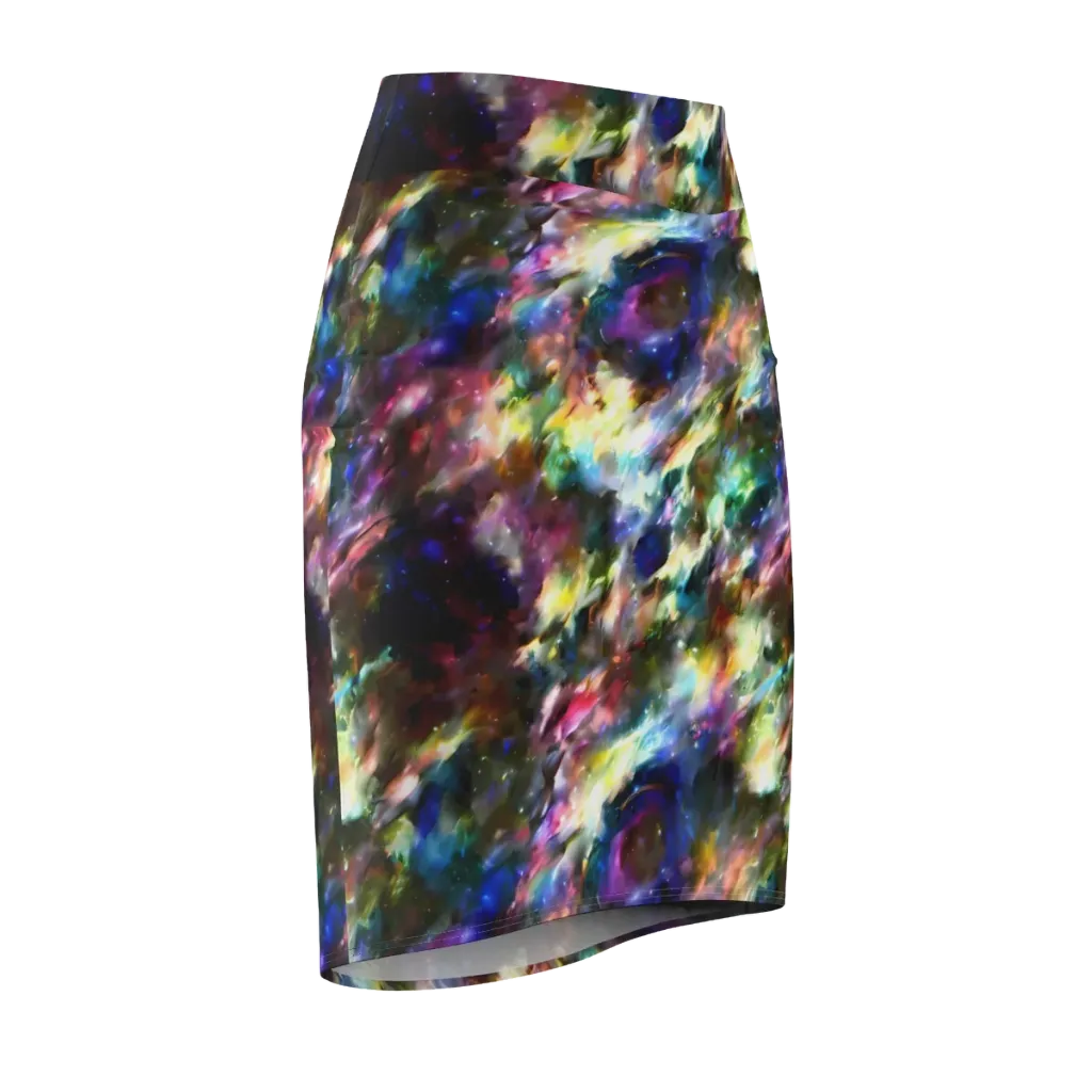 Emilia's Nebula on Pencil Skirt — Front Side