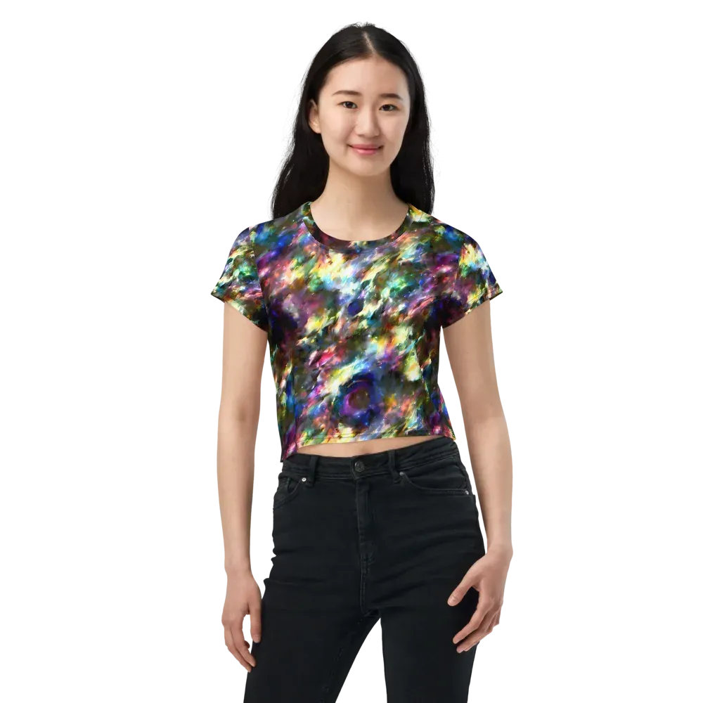 Emilia's Nebula on Crop Tee — Front