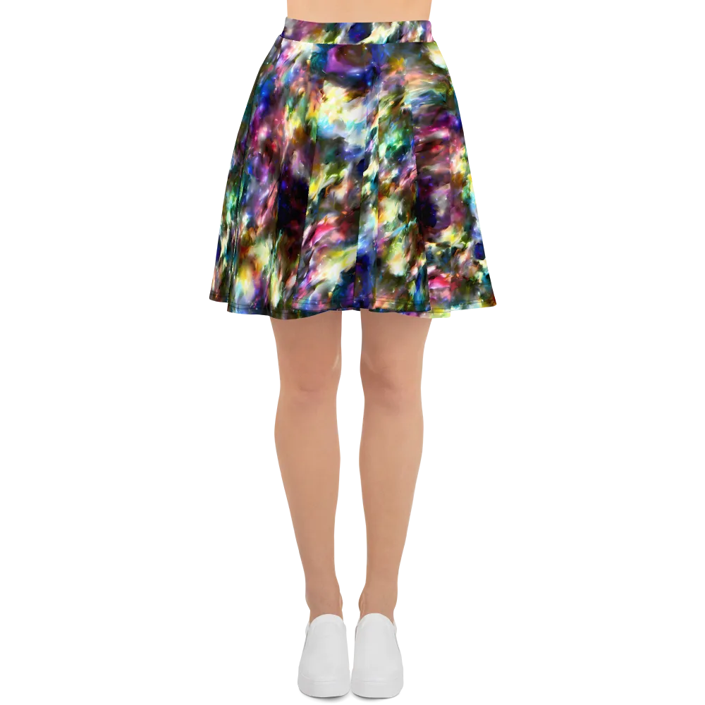 Emilia's Nebula on Skater Skirt — Front
