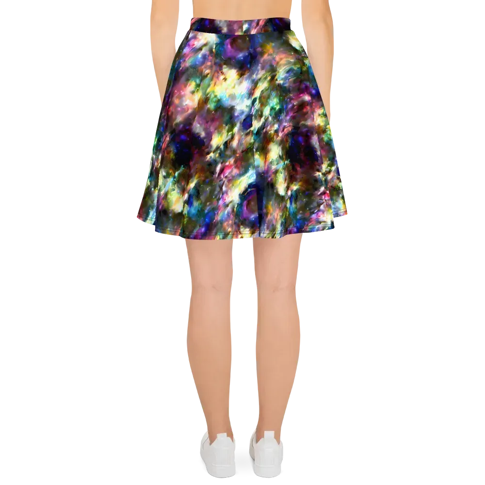 Emilia's Nebula on Skater Skirt — Back