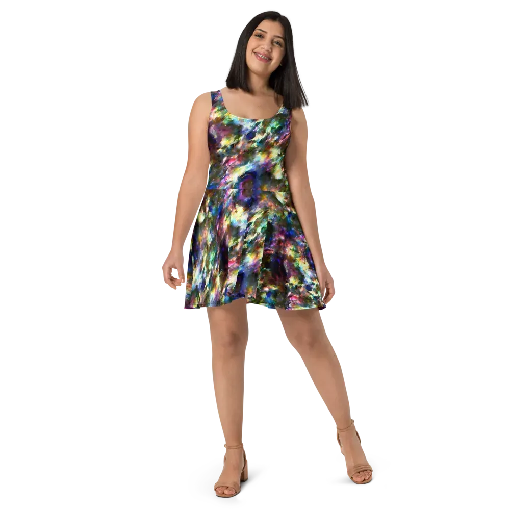 Emilia's Nebula on Skater Dress — Front