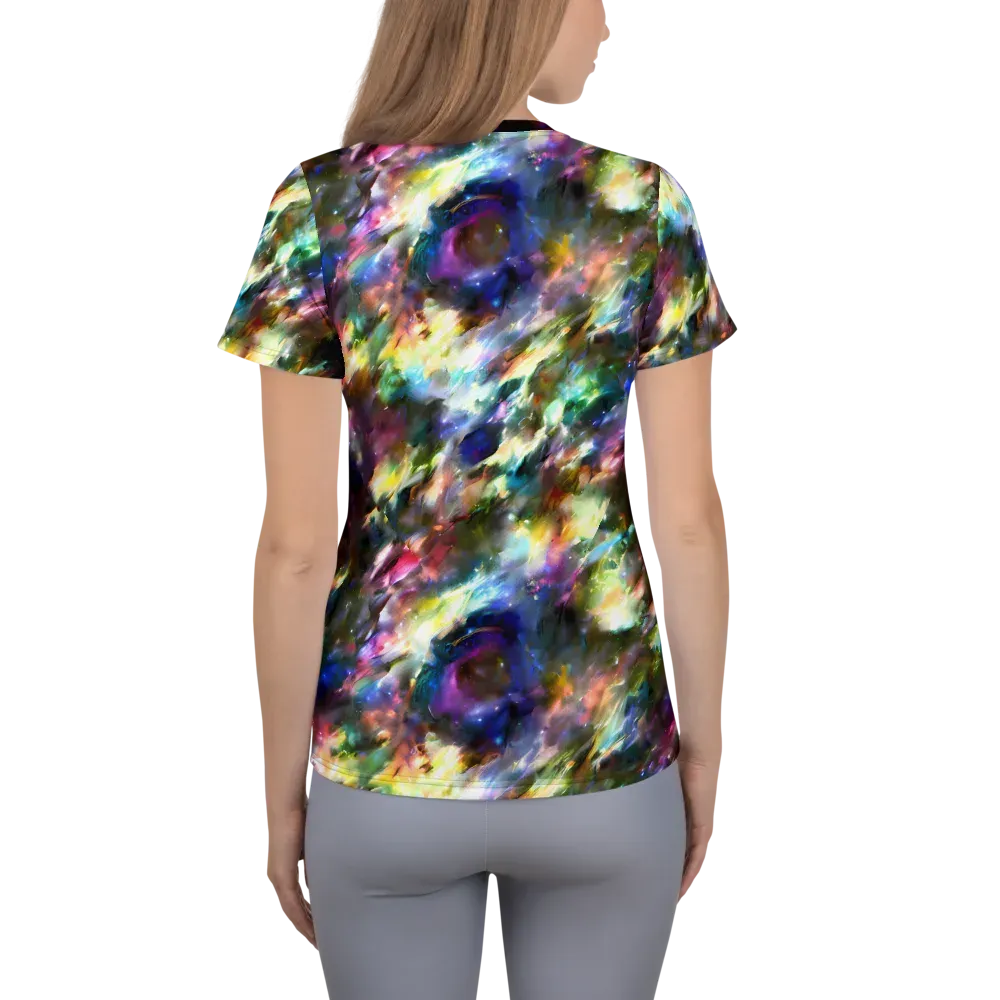 Emilia's Nebula on Women's Athletic T-Shirt — Back