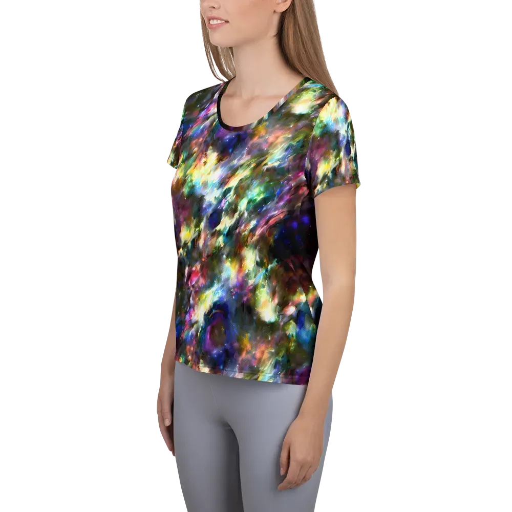 Emilia's Nebula on Women's Athletic T-Shirt — Left