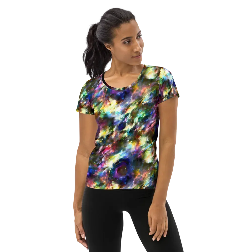 Emilia's Nebula on Women's Athletic T-Shirt — Front