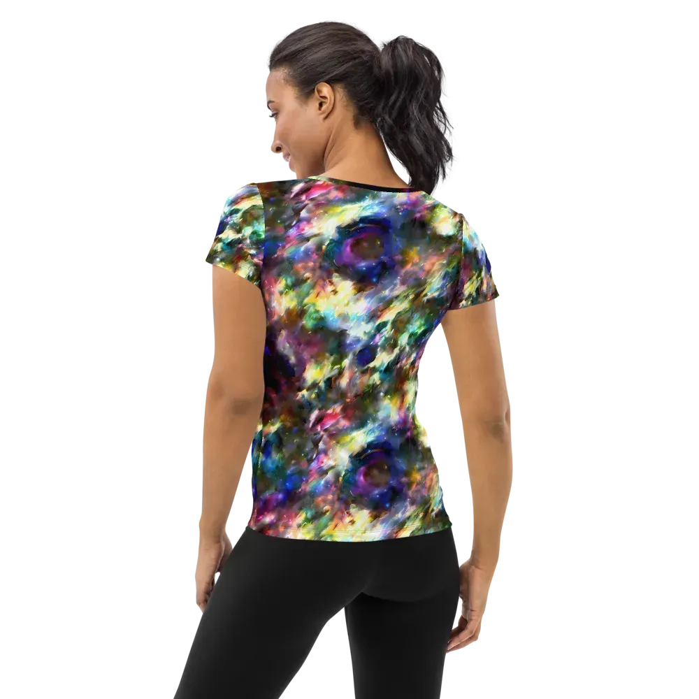 Emilia's Nebula on Women's Athletic T-Shirt — Back