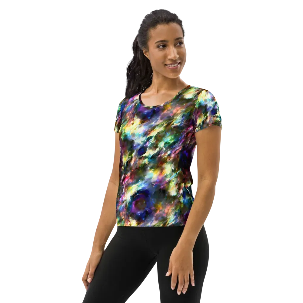 Emilia's Nebula on Women's Athletic T-Shirt — Left