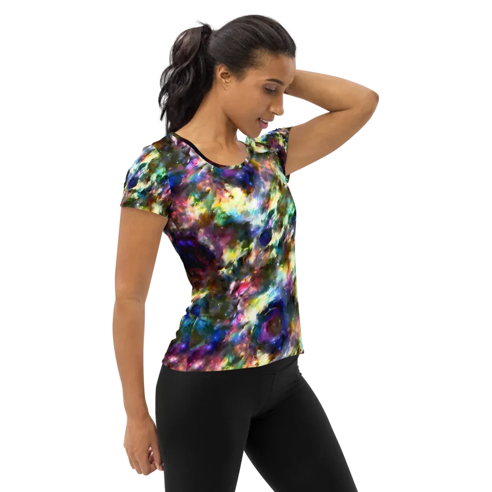 Emilia's Nebula on Women's Athletic T-Shirt — Right