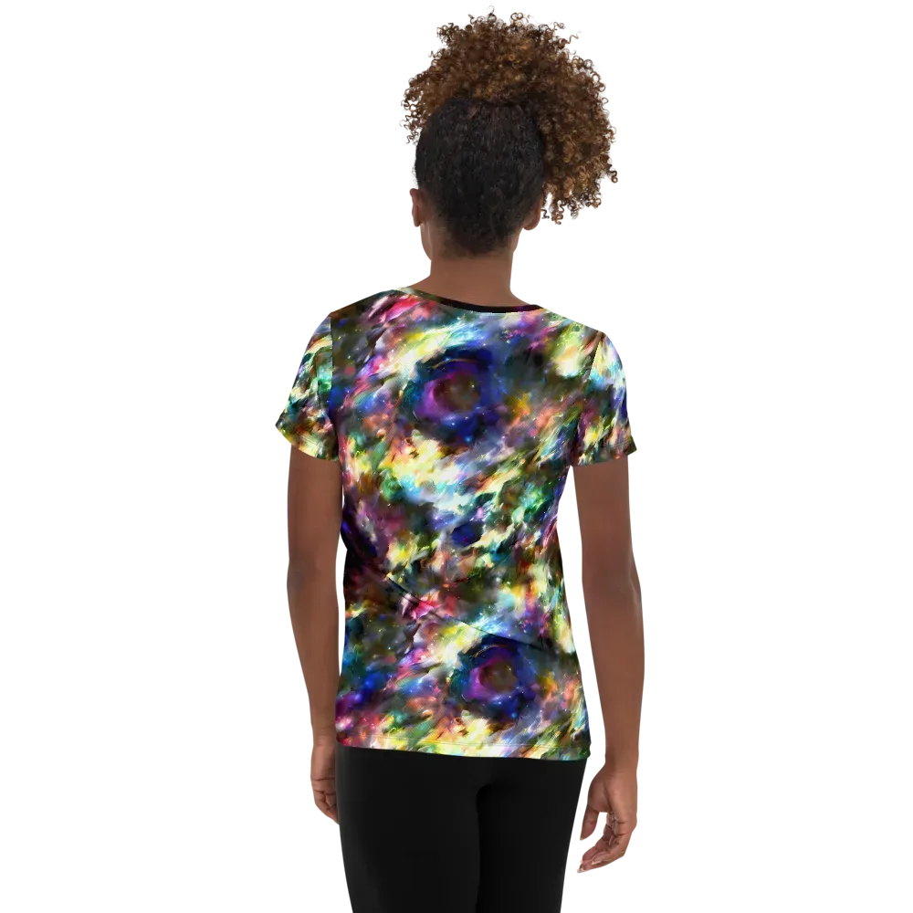 Emilia's Nebula on Women's Athletic T-Shirt — Back
