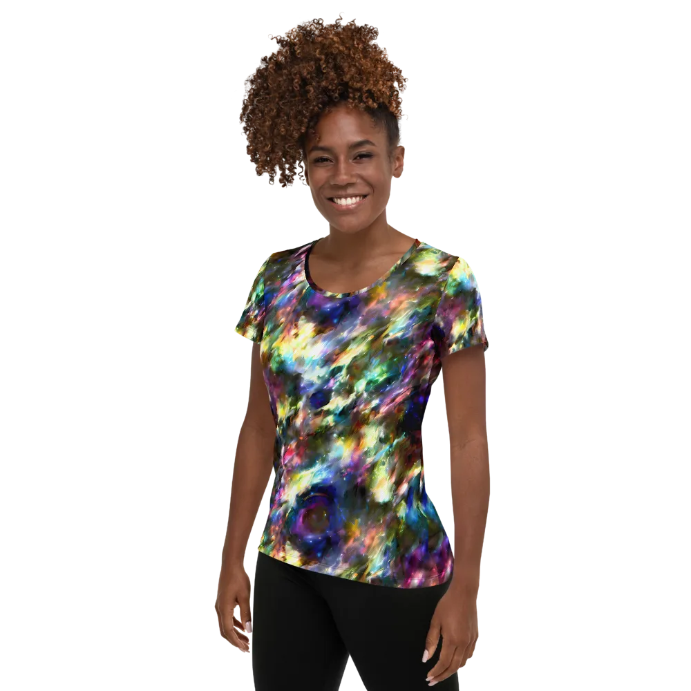 Emilia's Nebula on Women's Athletic T-Shirt — Left