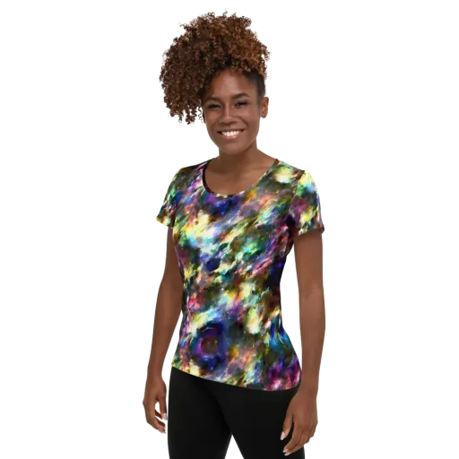 Emilia's Nebula on a Women's Athletic T-Shirt