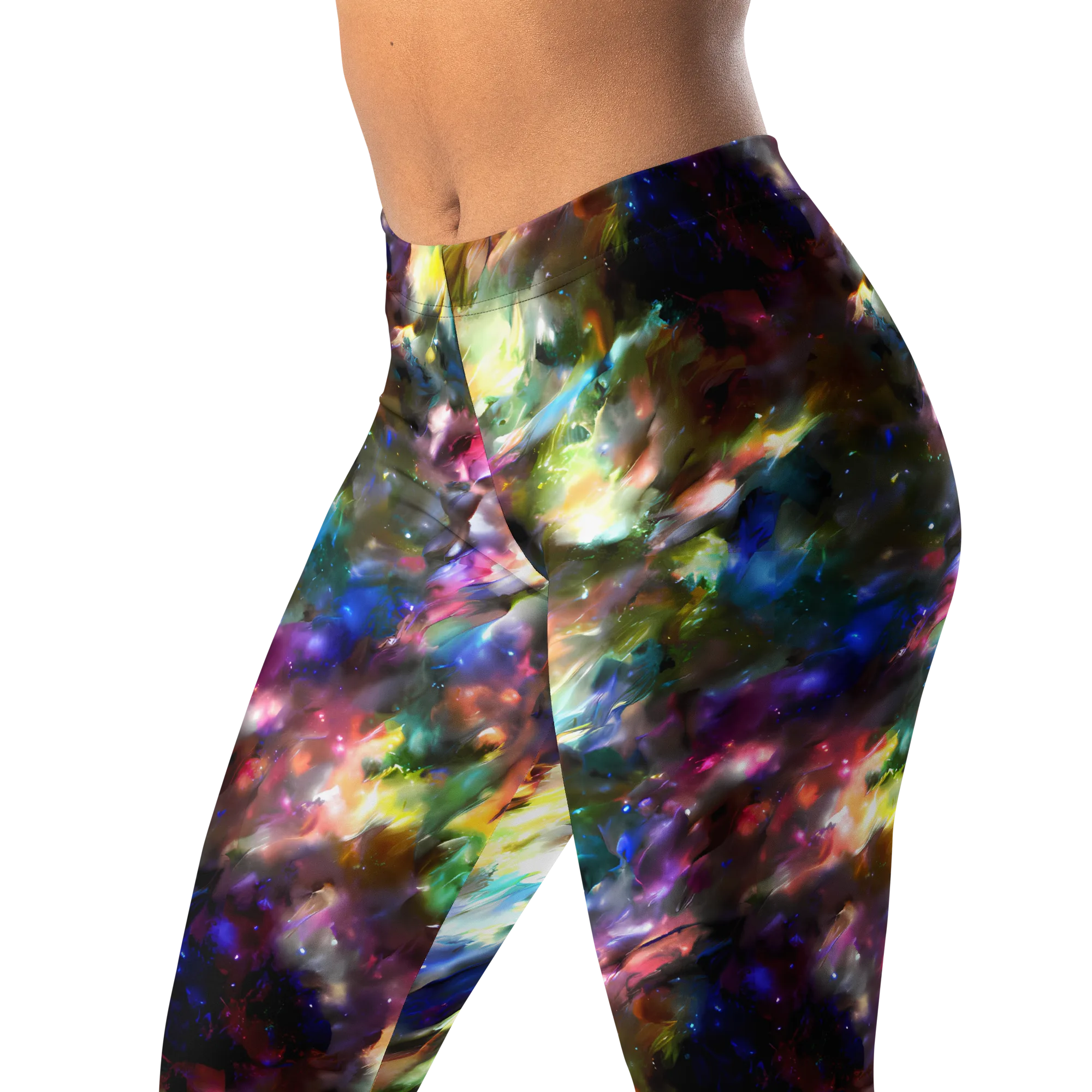 Emilia's Nebula on Leggings — Left Front