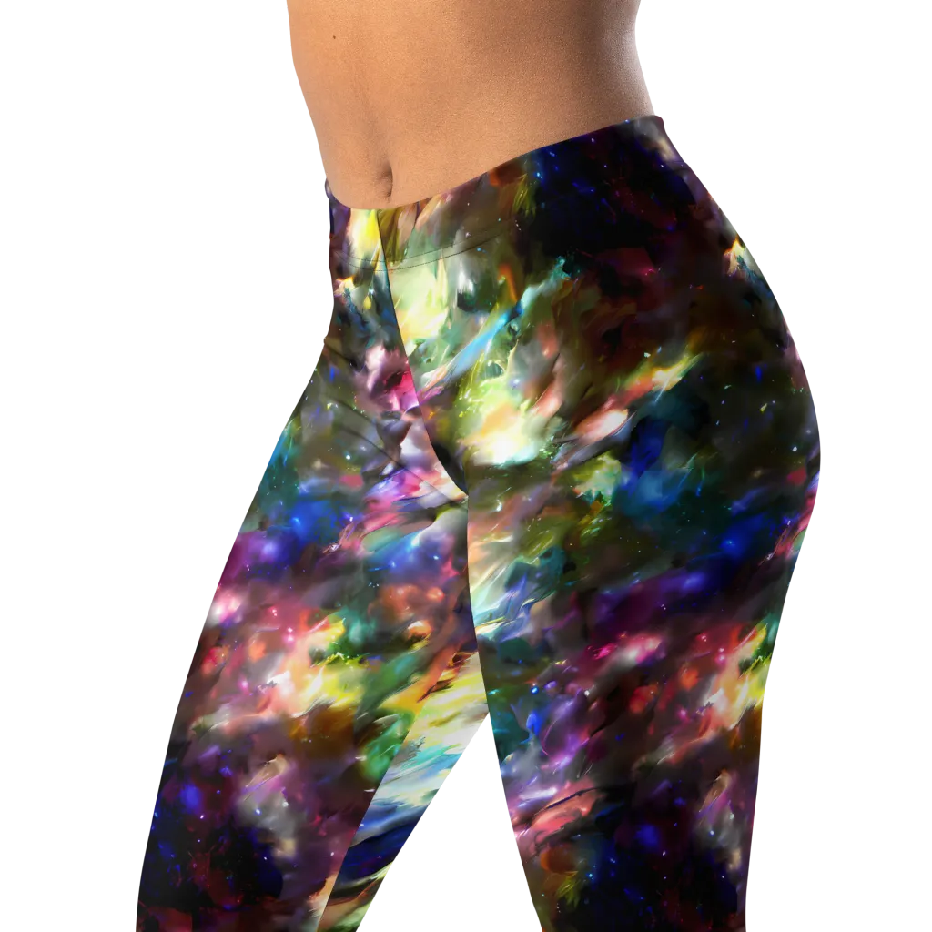 Emilia's Nebula on Leggings — Left Front