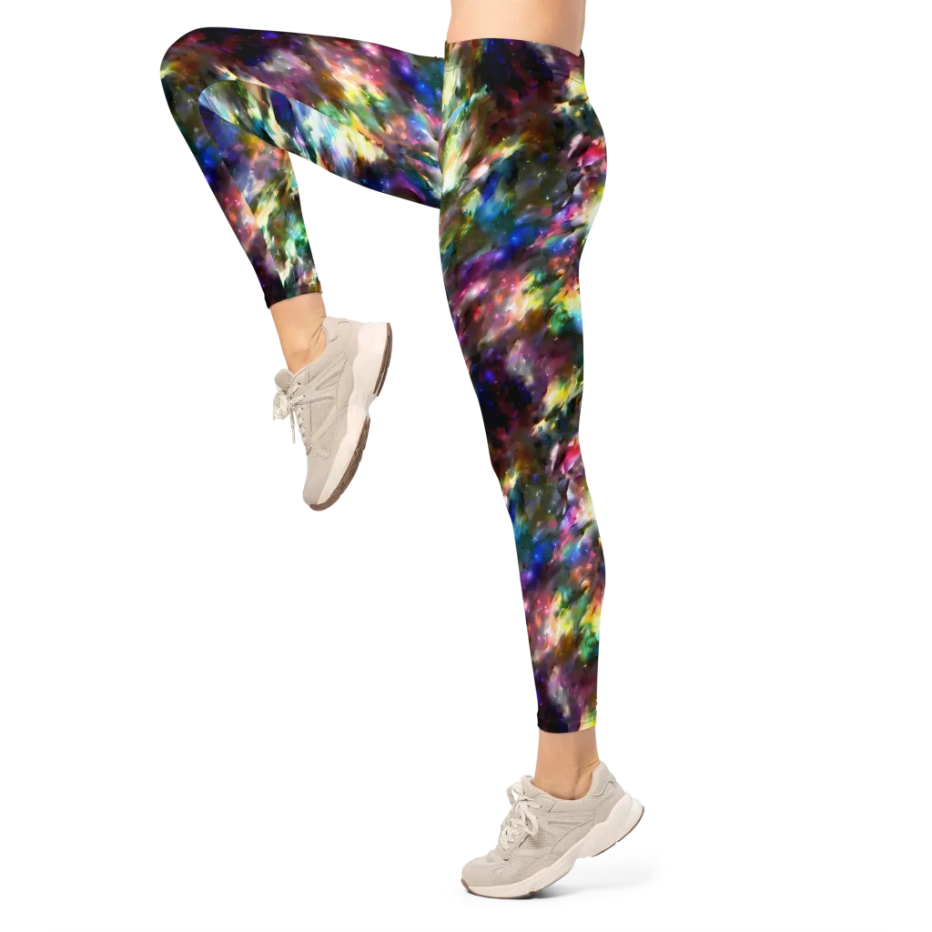 Emilia's Nebula on Leggings — Left