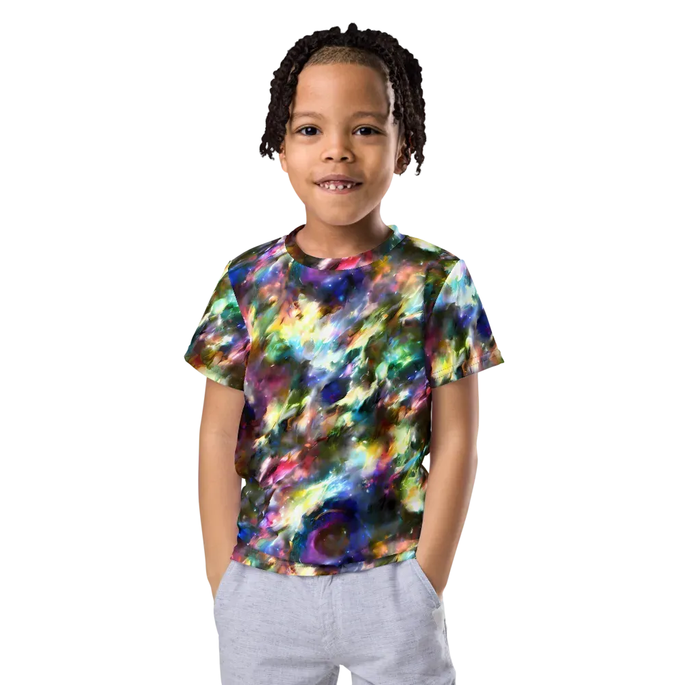 Emilia's Nebula on Kids Crew Neck T-Shirt — Front
