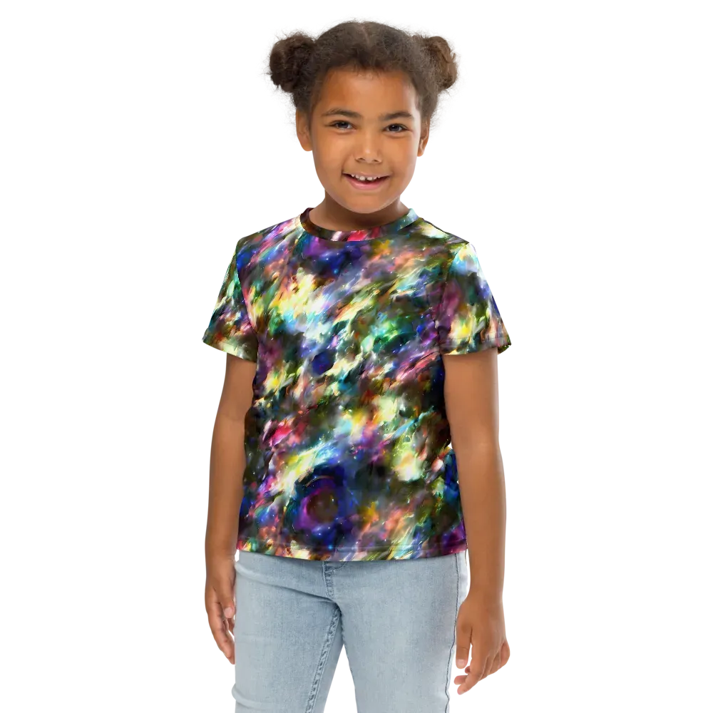 Emilia's Nebula on Kids Crew Neck T-Shirt — Front