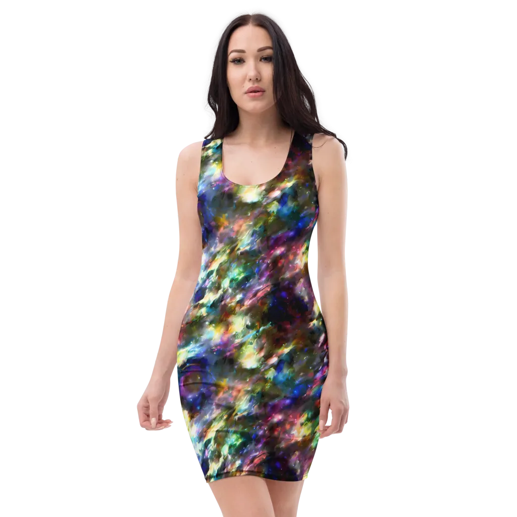 Emilia's Nebula on Bodycon Dress — Front